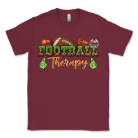 Burgundy football therapy Classic Tee - BundleAndBundleShop
