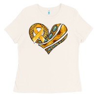 Bone childhood cancer awareness heart Ladies Tee - Jasminsmagicworld