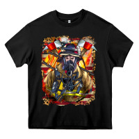 Black firefighter axe and ladder Heavy Core Tee - LillyAllenDesigns
