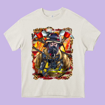 Firefighter Axe And Ladder Heavy Core Tee Designed By Lillyallendesigns