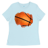 Baby Blue leopard basketball patch Ladies Tee - Jasminsmagicworld