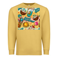Antique Gold sweet summer coffee cups with colorful leopard and sea stars seamless  Premium Sweatshirt - BundleAndBundleShop
