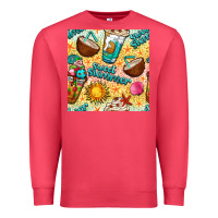 Cardinal sweet summer coffee cups with colorful leopard and sea stars seamless  Premium Sweatshirt - BundleAndBundleShop
