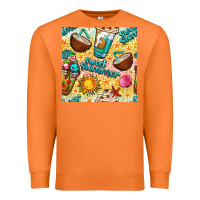 Carrot sweet summer coffee cups with colorful leopard and sea stars seamless  Premium Sweatshirt - BundleAndBundleShop