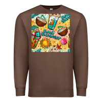 Chestnut sweet summer coffee cups with colorful leopard and sea stars seamless  Premium Sweatshirt - BundleAndBundleShop