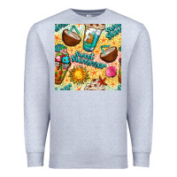 Heather Grey sweet summer coffee cups with colorful leopard and sea stars seamless  Premium Sweatshirt - BundleAndBundleShop