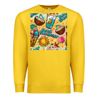 Lemon sweet summer coffee cups with colorful leopard and sea stars seamless  Premium Sweatshirt - BundleAndBundleShop