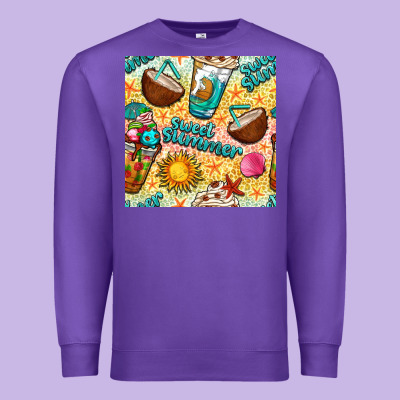 Sweet Summer Coffee Cups With Colorful Leopard And Sea Stars Seamless  Premium Sweatshirt Designed By Bundleandbundleshop