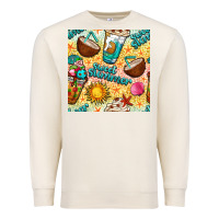 Sandshell sweet summer coffee cups with colorful leopard and sea stars seamless  Premium Sweatshirt - BundleAndBundleShop