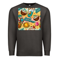 Smoke sweet summer coffee cups with colorful leopard and sea stars seamless  Premium Sweatshirt - BundleAndBundleShop