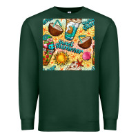 Sports Green sweet summer coffee cups with colorful leopard and sea stars seamless  Premium Sweatshirt - BundleAndBundleShop