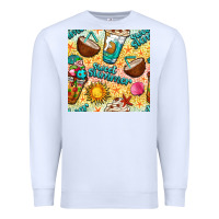 White sweet summer coffee cups with colorful leopard and sea stars seamless  Premium Sweatshirt - BundleAndBundleShop