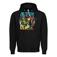 Black Autism Rex Zipper Hoodie - CowGirlArtShop