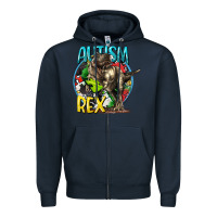 Navy Autism Rex Zipper Hoodie - CowGirlArtShop
