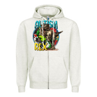 Oatmeal Heather Autism Rex Zipper Hoodie - CowGirlArtShop