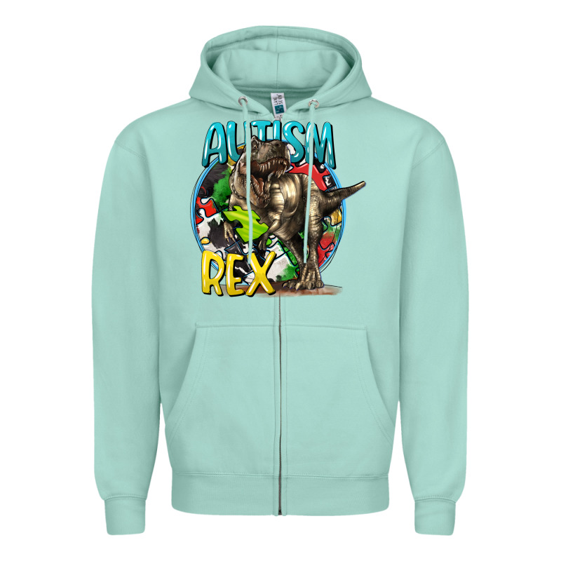 Autism Rex Zipper Hoodie by CowGirlArtShop | Teevron