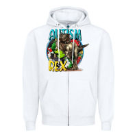 White Autism Rex Zipper Hoodie - CowGirlArtShop
