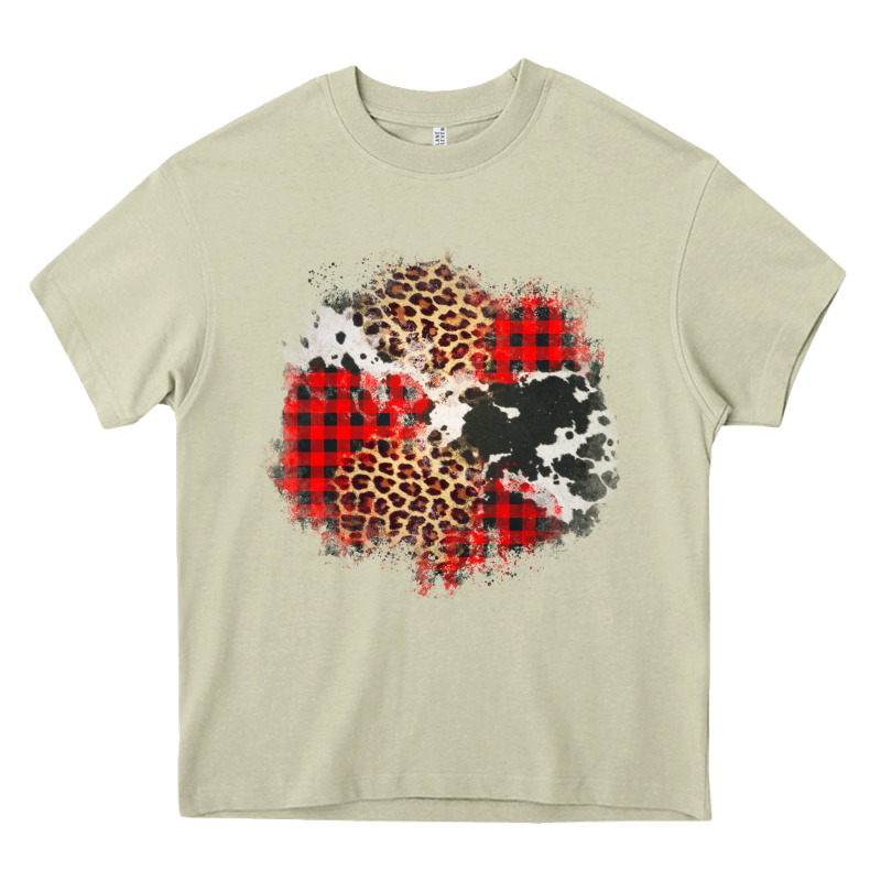 Leopard Cowhide Christmas Plaid Patches Heavy Core Tee by Jasminsmagicworld | Teevron