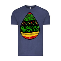 Vintage Denim teardrop african pattern Vintage Tee - BundleAndBundleShop