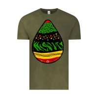 Vintage Olive teardrop african pattern Vintage Tee - BundleAndBundleShop