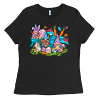 Black Easter gnomies with truck Ladies Tee - NancyCooperArtShop