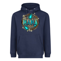 Navy Mama with gemstone leopard Mother's Day Heavyweight Hoodie - FaDigitalArtStudio