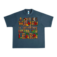 Midnight Navy a black women is speaking listen and learn Urban Heavy Tee - LillyAllenDesigns