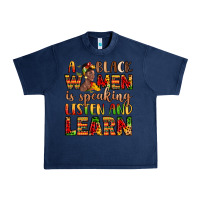 Navy a black women is speaking listen and learn Urban Heavy Tee - LillyAllenDesigns