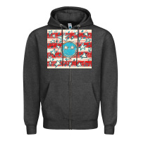Charcoal Heather America flag smiley  tumbler Zipper Hoodie - HowdyJamesFarm