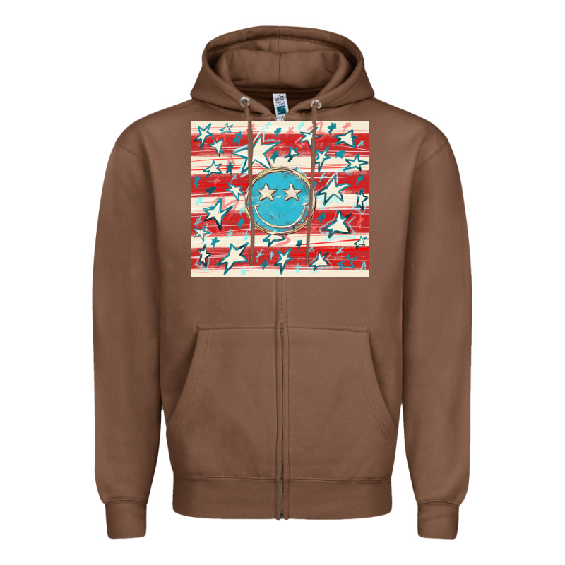 America Flag Smiley  Tumbler Zipper Hoodie by HowdyJamesFarm | Teevron