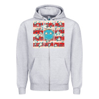 Heather Grey America flag smiley  tumbler Zipper Hoodie - HowdyJamesFarm