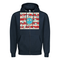 Navy America flag smiley  tumbler Zipper Hoodie - HowdyJamesFarm