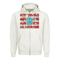 Oatmeal Heather America flag smiley  tumbler Zipper Hoodie - HowdyJamesFarm