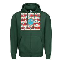 Sports Green America flag smiley  tumbler Zipper Hoodie - HowdyJamesFarm