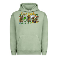 Pigment Oil Green one lucky nurse Urban Hoodie - CowhideDigitalArt