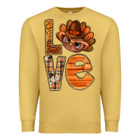 Antique Gold thanksgiving with turkey love bbs Premium Sweatshirt - BundleAndBundleShop