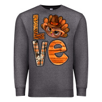 Charcoal Heather thanksgiving with turkey love bbs Premium Sweatshirt - BundleAndBundleShop