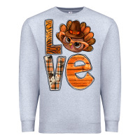 Heather Grey thanksgiving with turkey love bbs Premium Sweatshirt - BundleAndBundleShop