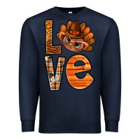 Navy thanksgiving with turkey love bbs Premium Sweatshirt - BundleAndBundleShop