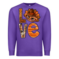 Purple thanksgiving with turkey love bbs Premium Sweatshirt - BundleAndBundleShop