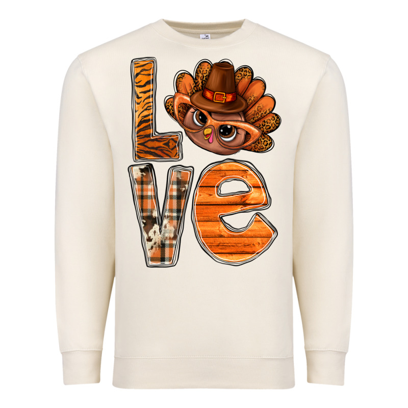 Thanksgiving With Turkey Love Bbs Premium Sweatshirt by BundleAndBundleShop | Teevron