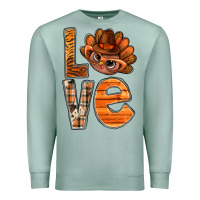 Seafoam thanksgiving with turkey love bbs Premium Sweatshirt - BundleAndBundleShop