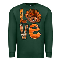 Sports Green thanksgiving with turkey love bbs Premium Sweatshirt - BundleAndBundleShop
