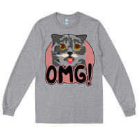 Heather Grey omg cat Long Sleeve Tee - Bettercallsaul