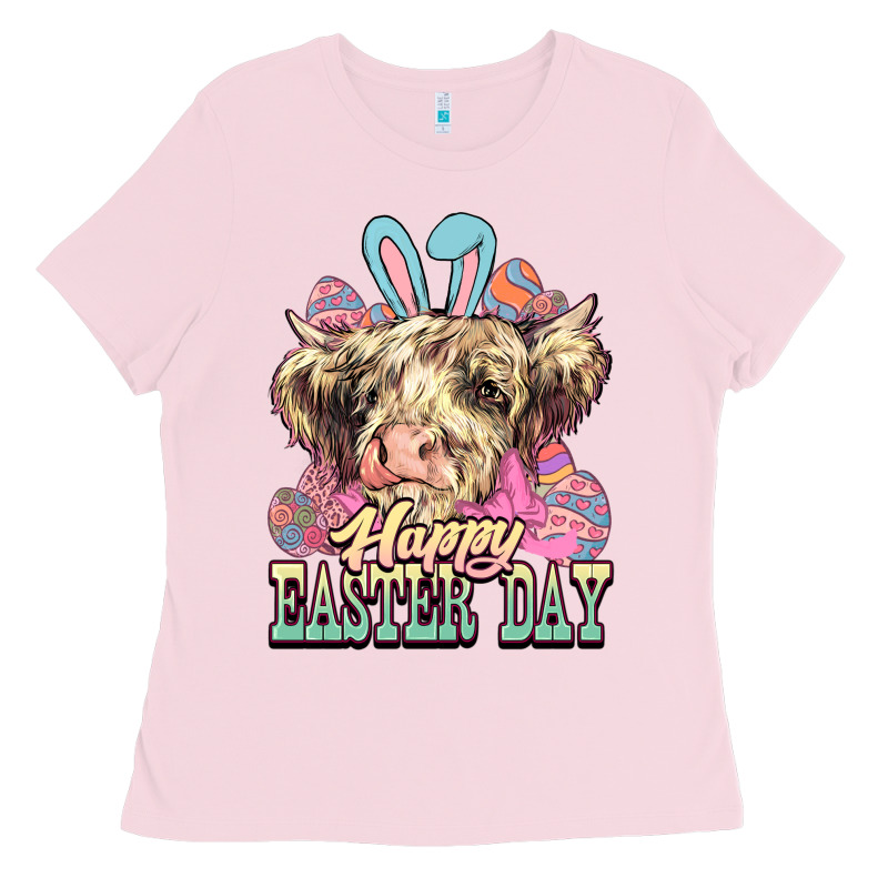 Easter Day Cow Ladies Tee by NancyCooperArtShop | Teevron