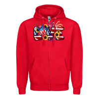Red Love 4th of july Zipper Hoodie - CowGirlArtShop