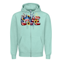 Love 4th Of July Zipper Hoodie | Teevron