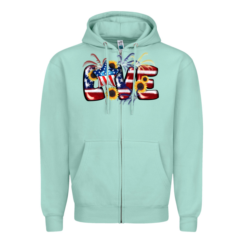 Love 4th Of July Zipper Hoodie by CowGirlArtShop | Teevron