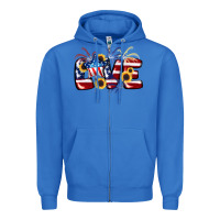 True Royal Love 4th of july Zipper Hoodie - CowGirlArtShop