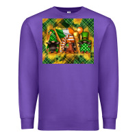 Purple St. Patrick's Day gnome Premium Sweatshirt - FaDigitalArtStudio